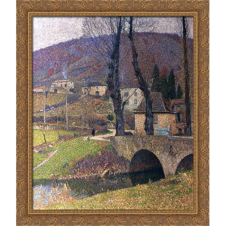 Labastide du Vert Village 28x32 Large Gold Ornate Wood Framed Canvas Art by Henri Martin