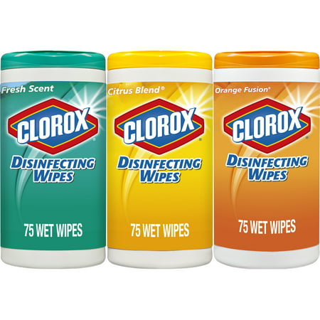 Clorox Disinfecting Wipes (225 Count Value Pack), Bleach Free Cleaning Wipes - 3 Pack - 75 Count