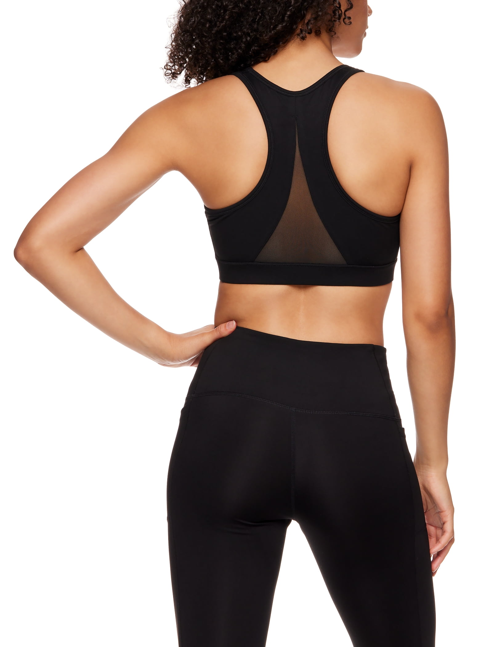 Reebok Women's and Women's Plus Medium Impact Stronger Sports Bra with Mesh Panel and Removable Cups, Sizes XS-4X