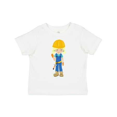 

Inktastic Construction Girl Blonde Hair Cute Girl Hammer Gift Toddler Toddler Girl T-Shirt