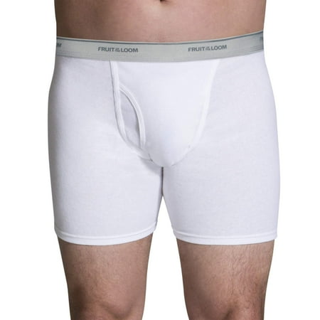 NEW Fruit of the Loom Men's 4pk Classic White Boxer Briefs