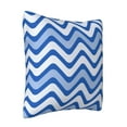 thumbnail image 2 of LNWH Decorative Pillow Covers, Blue Wavy Lines Square Sofa Decorative Knit Pillow Case, 22"x22", 2 of 8