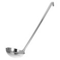 thumbnail image 1 of Cucharón de acero inoxidable: Cucharón hondo de acero inoxidable de 310 ml con gancho y mango largo para servir sopa, gachas y salsa., 1 of 7