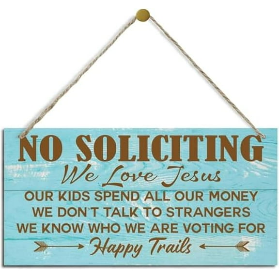 6x12 Inch Christian Signs Happy Trails Sign Decorative Wood Hanging Wood Plaque Wall Decor Art Religion Artwork Farmhouse Wall Decor Home Hanging Decor Sign No Soliciting We Love God Sign