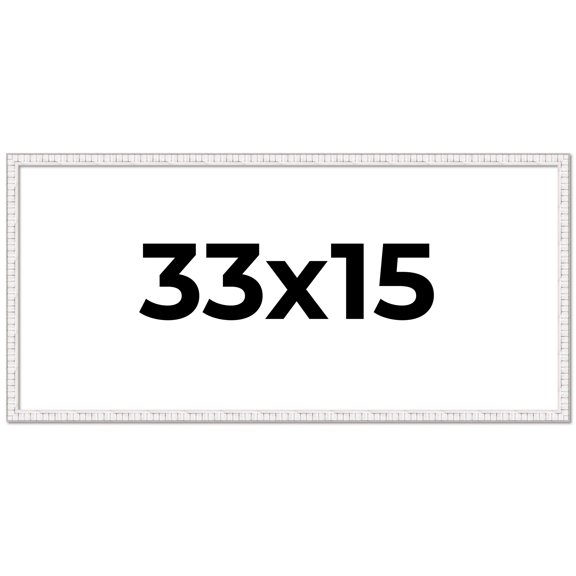 33x15 Frame White Real Wood Picture Frame Width 0.75 inches | Interior Frame Depth 0.5 inches |