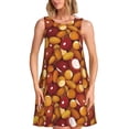 thumbnail image 1 of Easygdp Almond Nuts para Vestido Transpirable de Mujer, Vestido Suelto de Manga Corta con Pliegues y Bolsillos para el Verano, 1 of 7