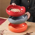 thumbnail image 4 of Plates Round Deep Plate, Creative Stylish Tableware, Multifunctional Bowl for Steamed Egg Yogurt Salad Dishes(D), 4 of 7