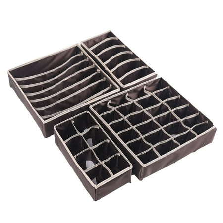 

qazqa 4 pcs underwear drawer organizers divider socks bra organizer and storage boxes for lingerie bra