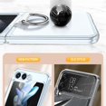 thumbnail image 4 of Ring Holder Matte Case for Samsung Galaxy Z Flip 5 4 3 Luxury Slim Ultra-Thin flip3 /flip4 /Flip5 Shockproof Hard Phone Cases Cover (Light Purple,for Samsung Z Flip 3), 4 of 9