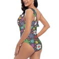 thumbnail image 4 of Honeii Daisies Flowers for women's one-piece swimsuit featuring a chic one-shoulder design experience elegance and style in the water-XX-Large, 4 of 6