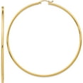 thumbnail image 1 of 14K Yellow Gold Polished 2X75mm Lightweight Tube Hoop Earrings (75 X 2) Made In Peru tf578, 1 of 6