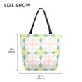 thumbnail image 5 of FORMRS Womens Canvas Tote Bag with Zipper Inner Pocket Shoulder Handbag, Retro Yellow Stars, 5 of 7