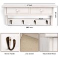 thumbnail image 3 of Sfugno Coat Hooks Wall Mounted, Rustic Wood Coat Rack Wall Mount Shelf with Hooks, Farmhouse Wall Coat Rack with Shelf & Coat Hook, 3 of 7