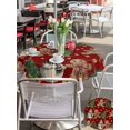 thumbnail image 4 of Outdoor Tablecloth with Umbrella Hole and Zipper, Red Christmas Round Table Cloth 54 Inch Waterproof Tablecloth, Xmas Tree Gingerbread Snowman Winter Picnic Table Cover for Patio Camping, 4 of 7