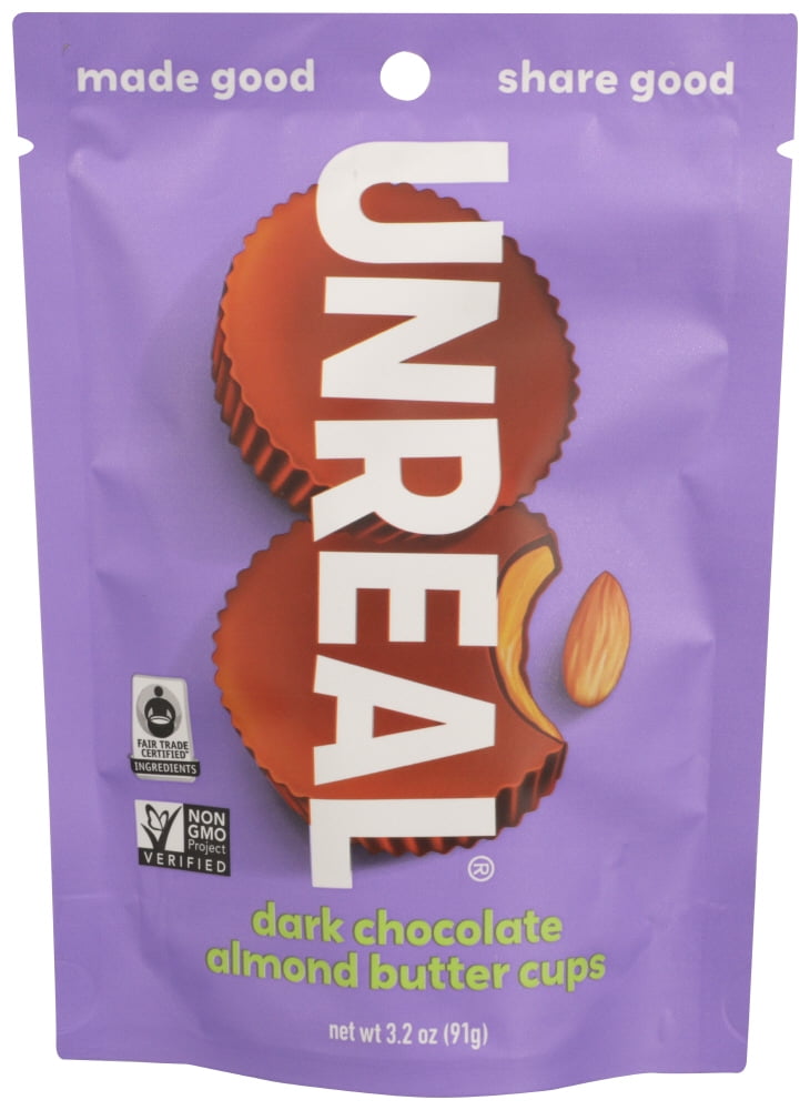 Unreal Dark Chocolate Almond Butter Cups, 3.2 oz