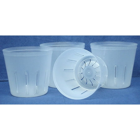 Rusty Orchid - Clear Plastic Pot for Orchids 3 inch Diameter - Quantity 4
