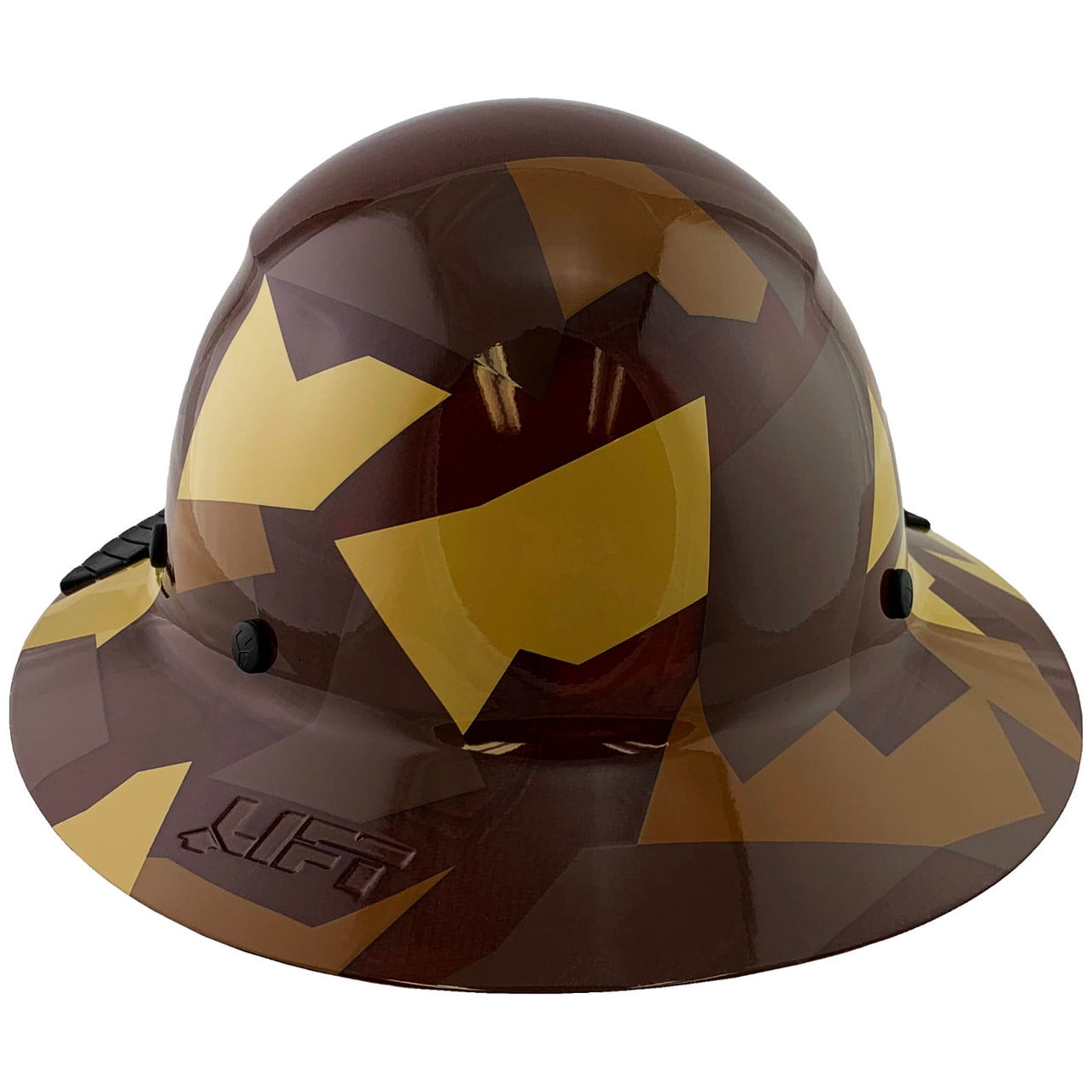 DAX Fiberglass Composite Hard Hat - Full Brim 5050 Desert Camo Natural Tan with Tote