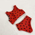 thumbnail image 4 of Toddler Girls Swimsuits Two Piece Bathing Suit Watermelon Printing Beach Wear Summer Bikini Beach Rash Guard Swimwear Red 2-3 Years, 4 of 5