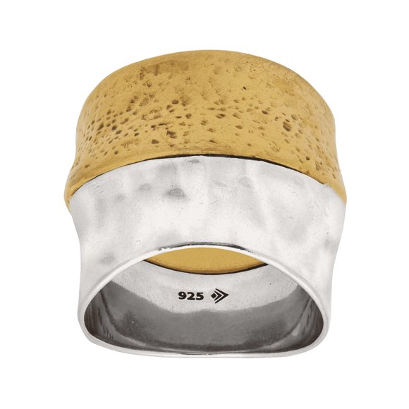 Silpada 'Rain or Shine' Textured Ring in Sterling Silver and Brass, Size 8, Size 8