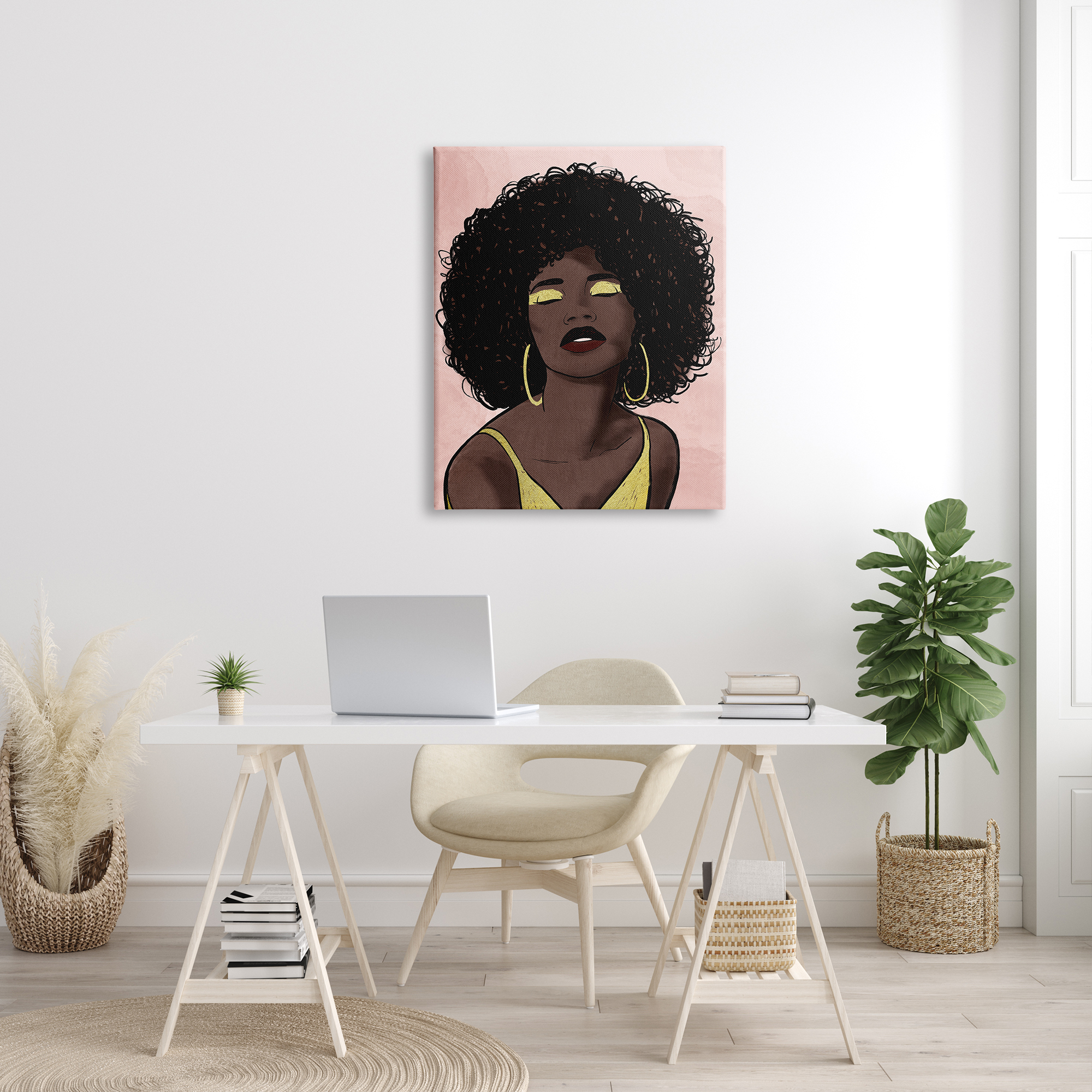 Stupell Industries Strong Woman with Glamour Cosmetics Glitz Eye Shadow, 30 x 40, Design by Marcus Prime