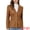 Brown, variant on DARING DIVA Women's Faux Suede Blazer Lapel Collar Long Sleeve Jacket S Black