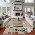 thumbnail image 3 of 8'x10' Area Rugs, Cute Cat Indoor Outdoor Area Rug for Living Room Bedroom, Burnt Orange Beige Vintage Animal Washable Bathroom Rugs Kitchen Floor Carpet Mats Home Decor Aesthetic, 3 of 8