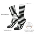 thumbnail image 4 of Disketp Black And White Stripes Unisex Crew Socks Lightweight Breathable Ventilation Ankle Socks, Mid-calf socks for Daily, 4 of 6