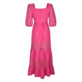 thumbnail image 5 of Summer Dresses for Women 2025 Fashion Women Summer Casual Hollow Out Bandage Short Sleeve Long Dress Boho Dresses for Women Hot Pink L, 5 of 6