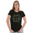 thumbnail image 3 of Silent Deadly Outdoor Hunting Nature Womens Slim Fit Graphic Tee Brisco Brands S, 3 of 5