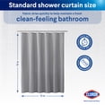 thumbnail image 3 of Clorox Waterproof Fabric Shower Curtain, Durable Fabric, Weighted Magnets - Gray, 72" x 72", 3 of 12