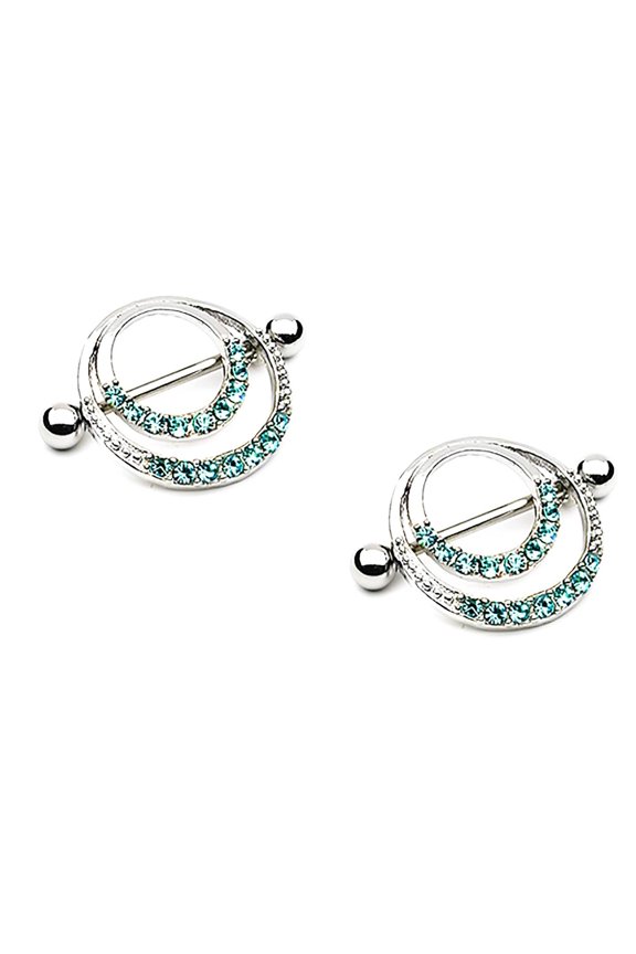 Nipple Ring Bars Shield Eternity Circle of Love Pair 14 gauge Sold as pair