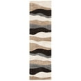 thumbnail image 5 of SAFAVIEH Florida Tyler Geometric Shag Area Rug, Ivory/Grey, 6'7" x 6'7" Round, 5 of 10
