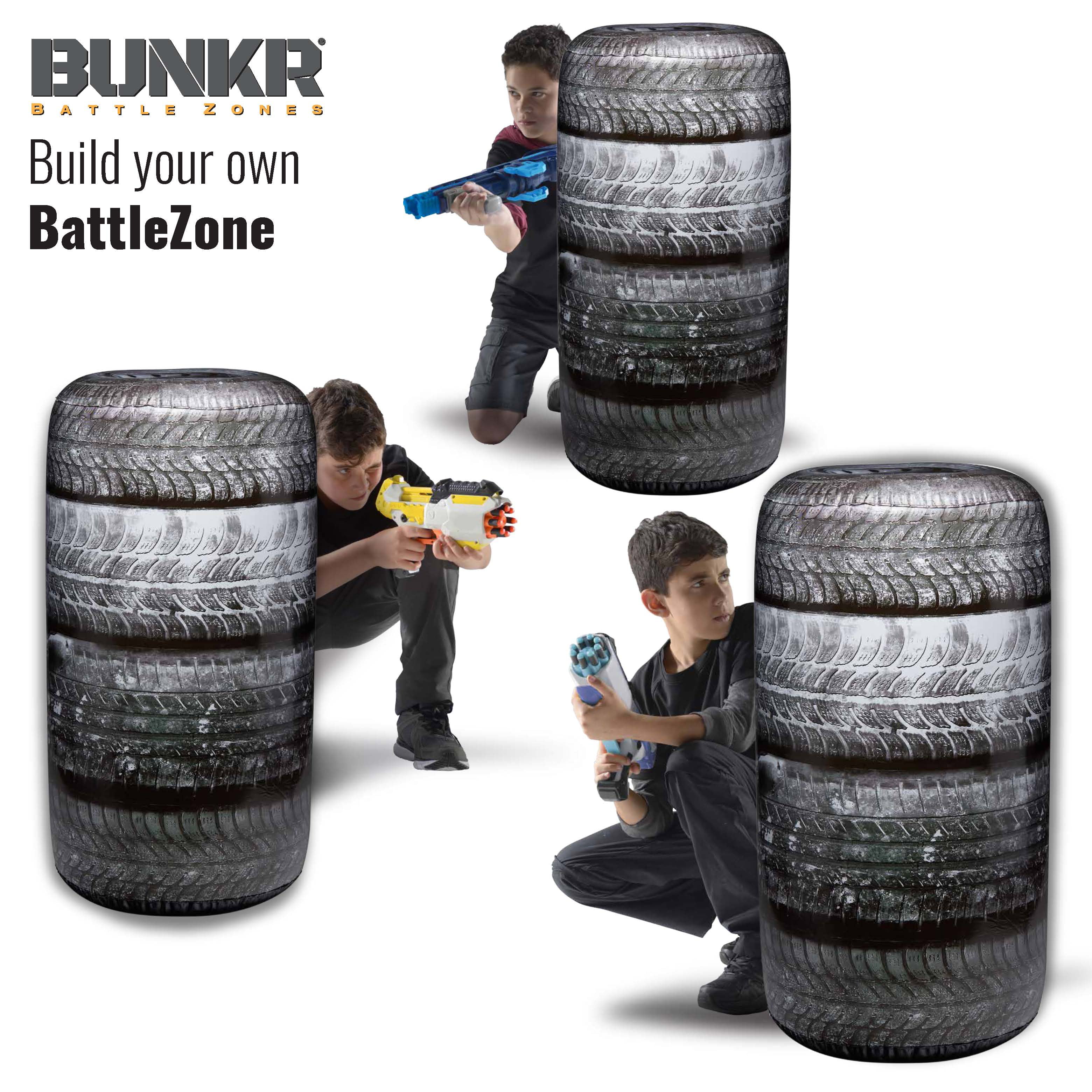 Bunkr Build Your Own Battlezone Inflatable Tirestack for Blaster Battles Ae00207 for sale online 