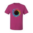 thumbnail image 2 of Wild Bobby, Colorful Tie Dye Sunflower Womens, Streetwear, Men's Graphic Tees, Fuschia, 3XL, 2 of 3