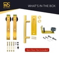 thumbnail image 2 of Rio Salto Brushed Gold Barn Door Hardware Set  Inc. Sliding Barn Door Rollers, Floor Guide Wall Mount, 12" Hand Pull Handle  Fits 1 3/8" & 1 3/4" Door Panels Supports 170 lbs  Track Not Included, 2 of 8