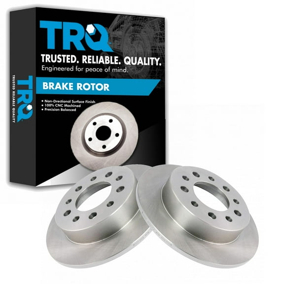 TRQ Rear Brake Rotors Set Solid Fits Select 2003-2008 Hyundai Tiburon