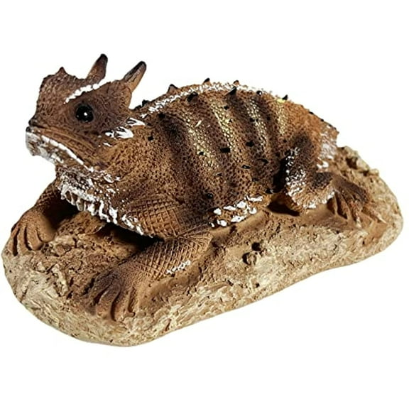Urbalabs Western Desert Horned Lizard Cowboy Office Desk Art Lizards Gifts Figure Western Garden Statues Decor Outdoor Statue Yard Art Sculptures Rustic Yard Decorations (Horned Frog)