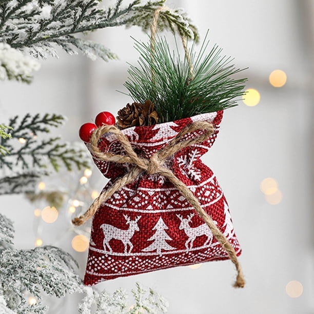 Hot6sl Ofertas de La Semana Bolsa de Bendición Navideña Bolsa de Regalo Bolsa de Regalo Pequeña Colgante Decorativo para Navidad Suministros de Decoración