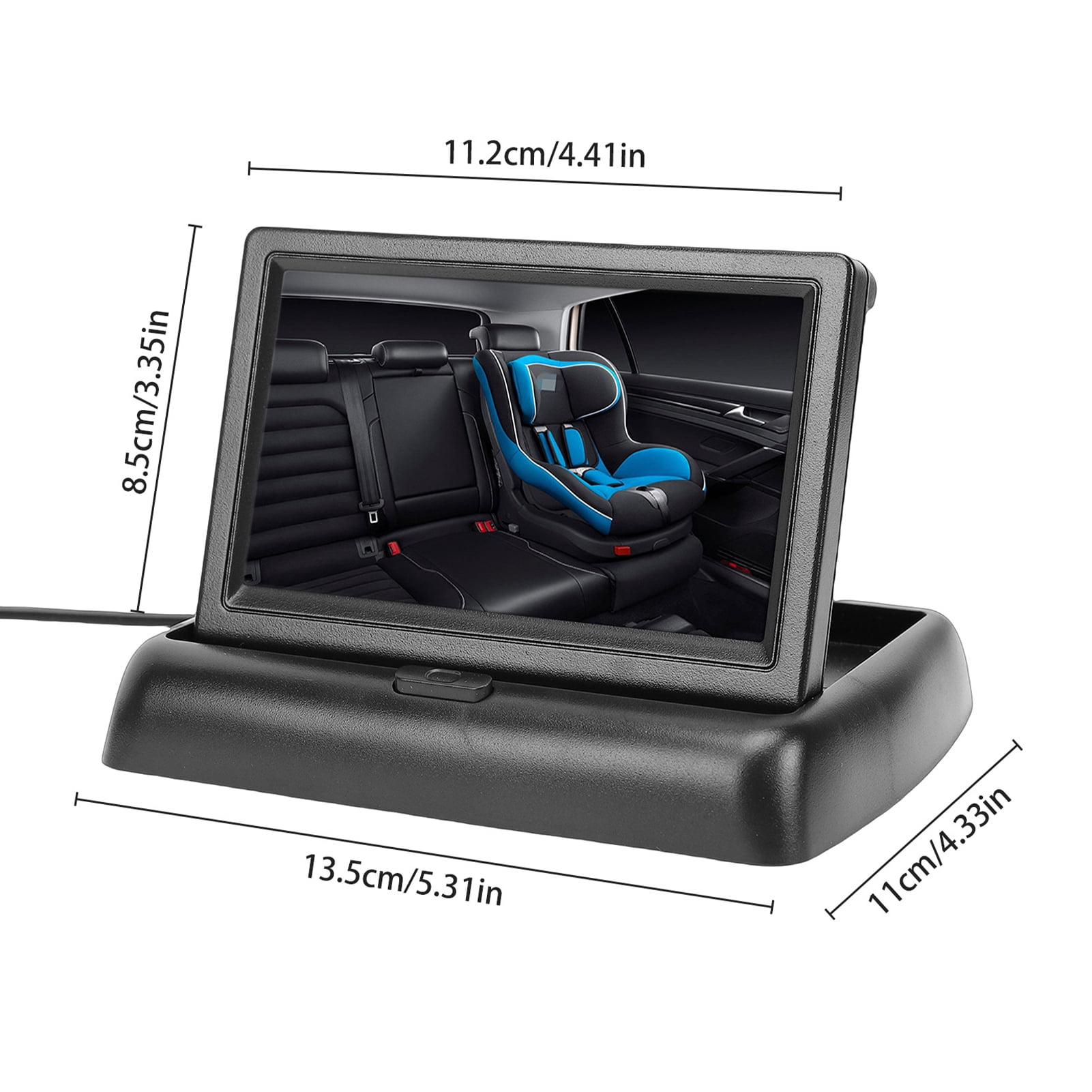 Baby Car Camera Monitor Backseat 1080P Car Baby Camera with 4.3 Inch Foldable Screen Night Visible 150° Wide View Angle for Backseat Monitoring