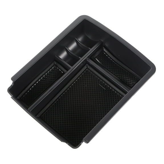 Raindrops 1Pcs Black ABS Center Console Organizer Tray for Car Armrests Storage Box with Design 15X0.3937in