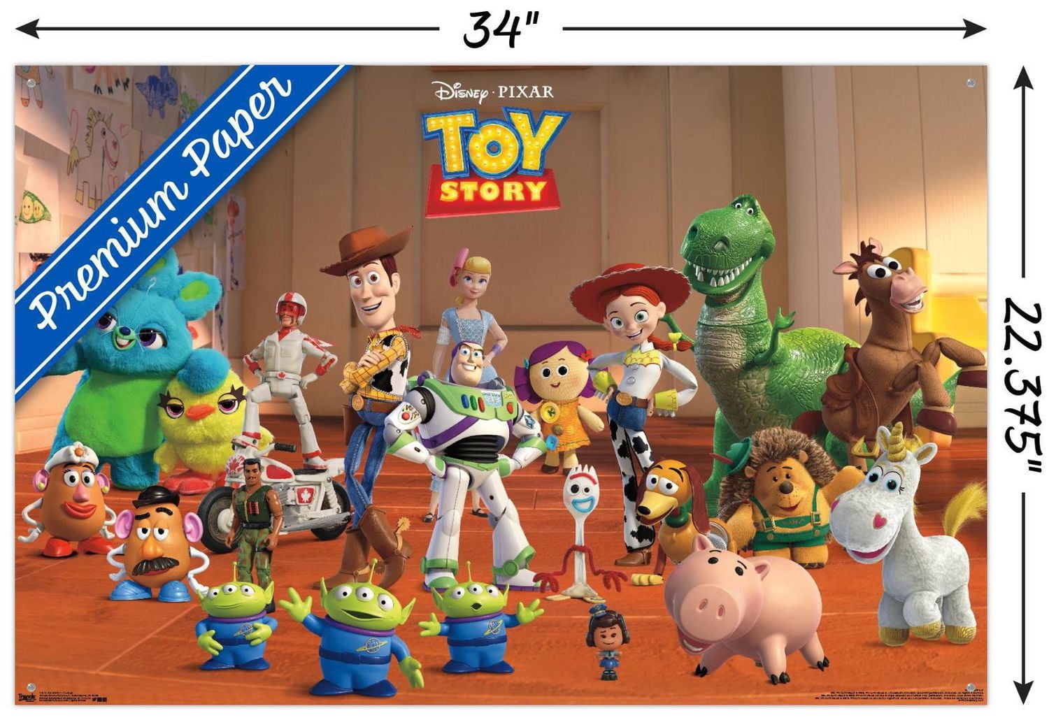 Disney Pixar Toy Story 4 - Collage Wall Poster, 22.375" x 34" Framed