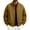 Yellow, variant on Mens Fall Jackets Zip Up Stand Up Collar Elastic Cuffs Trendy Casual Motorcycle Coats with Pocket Army Green XL