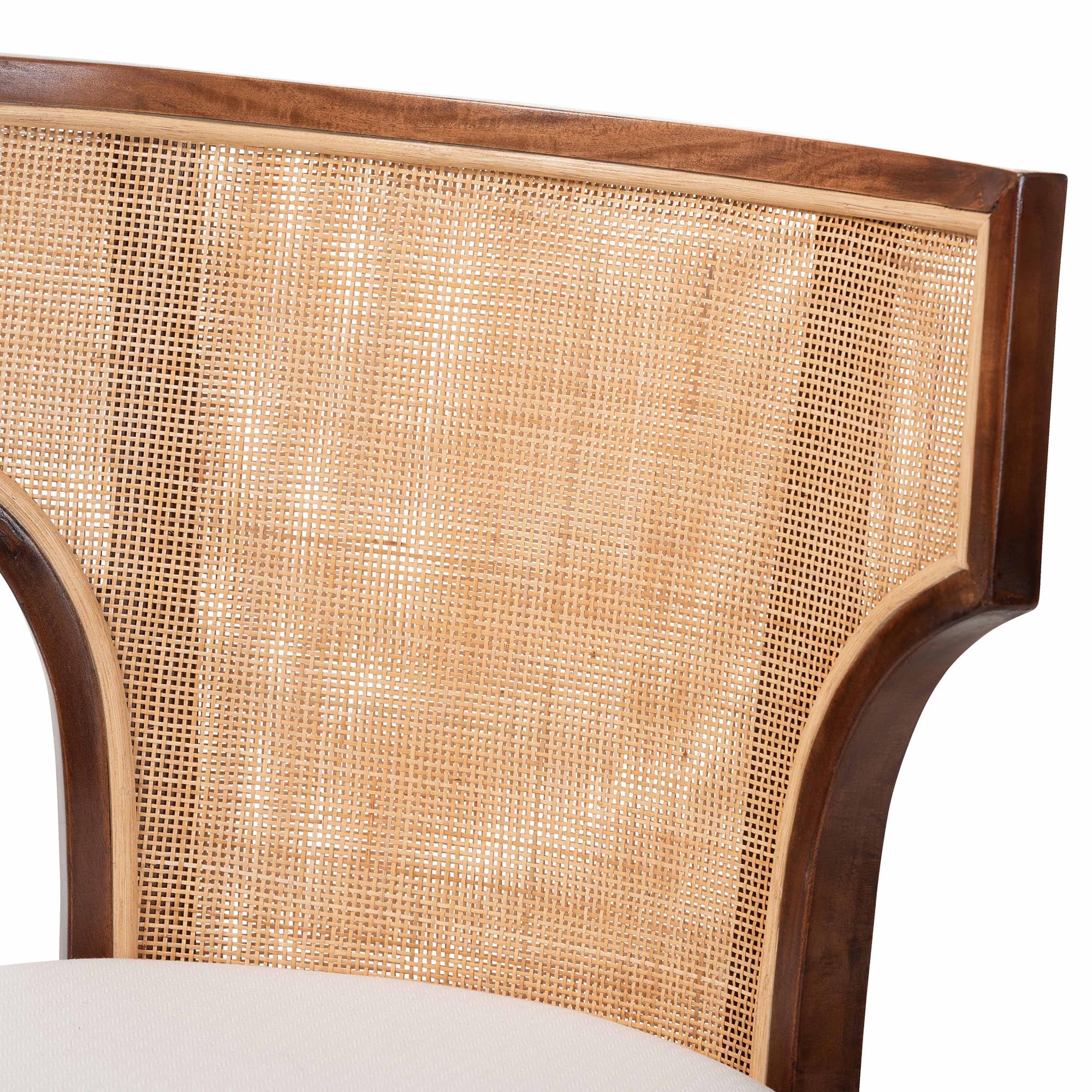 bali & pari Franco Boho Dining Chair, Dining Height, Natural Rattan