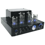 Rockville BluTube LED 70w Bluetooth Tube Amplifier/Home Stereo Receiver in Black