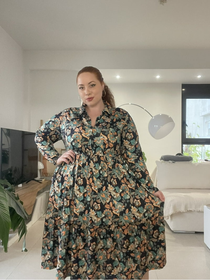 cassie floral maxi dress Cassie LIZ Plus Size Maxi Dress 5X V Neck Floral Print Plus Size Dress with Elastic Waist Curvy Silhouette with Pockets Long Sleeve Romantic Boho