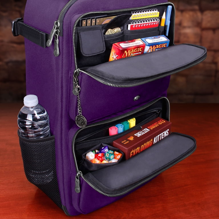 mtg card backpack Enhance: Storage Collector's Edition Purple Removable pouches sized for standard decks (4 x 3 x 1.25) USA Gear MTG Backpack Compatible