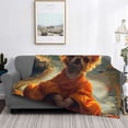 thumbnail image 2 of Rateoe Maple Leaf Meditating Chihuahua Pattern Flannel Throw Blanket, Ultra-soft Blanket for Bed, Couch, Car, Hypoallergenic Anti-pilling blanket-40"x30"(Horizontal), 2 of 6