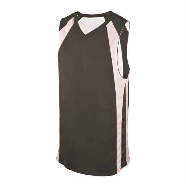 RVDO. JERSEY DE BALONCESTO, CARBÓN / BLANCO, ADULTO-PEQUEÑO Martin Sports BKR6-CH/WH-AS