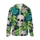 thumbnail image 1 of Balery Skull and Palm Leaves Sudadera ligera de manga larga con capucha y protección solar UPF 50+ para hombre y mujer, ideal para pesca y running-Small, 1 of 7