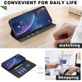 thumbnail image 3 of Compatible with iPhone 13 Wallet Case with Card Holder, Premium PU Leather Floral Design Flip Cover with Kickstand Magnetic Closure, RFID Blocking Phone Case for iPhone 13, Black, 3 of 6